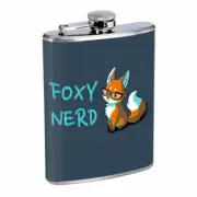 Foxy Nerd Em1 Flask 8oz Stainless Steel Hip Drinking Whiskey