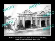OLD HISTORIC PHOTO OF BALLARAT CUTTER & TROON BLACKSMITH & COACH FACTORY c1900