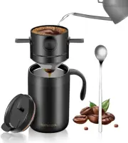 16Oz Camping Coffee Maker Pour over Coffee Maker Set，Camp Pour over Set，Portable