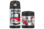 THERMOS FUNTAINER 290ml FOOD CONTAINER + 355ml DRINK BOTTLE FIRETRUCK