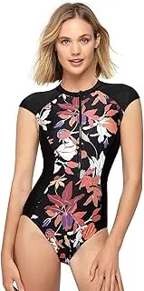 [AXESEA] Womens Retro One Piece Swimsuit Sleeveless Printed Surfing Bathing Suit