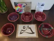 JOEL CHERRICO STONEWARE CERAMIC STACKABLE SMALL BOWLS HANDMADE POTTERY PAPER ART