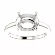 14K Gold Oval Cut Solitaire Ring Setting Modern Style Ring Mounting