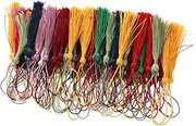 TEHAUX 50pcs Silk Tassels Chinese Knot Tassels Bulk Pack Brown/Beige Decorative for DIY Jewelry Keychain Bag Bookmark Random Color