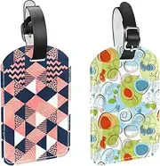 [WOSHJIUK] Luggage Tags,2 Pack Labels Suitcase Tags,Geometrical Abstract Swirls,Luggage Tags Privacy Protection Travel Bag Tag