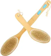 MERRYHAPY 2 Pack Long Handle Bristle Bath Brush Body Scrubber Back Scrubber Body Scrub Brush for Easy Bathing Exfoliati