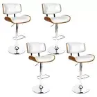 Artiss 4x Bar Stools Kitchen Dining Chairs Gas Lift Stool Leather White