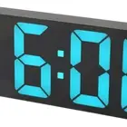 Digital Alarm Clock USB Battery Powered Large Blue Number Desktop LED Mirror