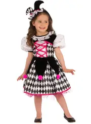 Jester Girls Harlequin Fancy Dress Costume