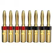 8PCS/set Gold Plated Banana Plug HIFI Audio Speaker Cable Banana Connector DIY