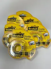 6 X Lot 3M Scotch Permanent Double Sided Tape Dispenser Roll 1/2 x 450