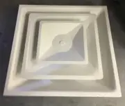 2) PS 24x24 Drop Ceiling 2 cone 4-way HVAC Diffuser T-Bar Lay-in 14" Inlet White