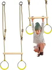 Swing Set Rings,Jungle Gym Climbing Gymnastic Ring - Climbing Balance Game Playground Equipment Jungle Play Obstacle Course for Indoor Door Frames Tree