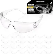 [HURRICANE] Clear Safety Glasses - 24 Pc Safety Goggles with Clear Lens, 98% UV380 blocking, Scratch Impact Resistance Wrap Around Eyewear for Work, Lab, Construction Use, ANSI Z87.1 Certified