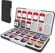 HEIYING Game Card Case for Nintendo Switch& Switch OLED Game Card or Micro SD Memory Cards,Portable Switch Game Memory Card Storage with 24 Game Card Slots and 24 Micro SD Card Slots. (Black)