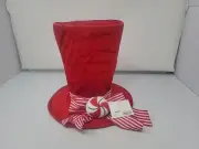 Christmas Tree Topper, Red Shiny Sequins Top Hat with Light Christmas Tree Top