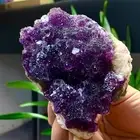 413G Natural transparent purple cubic fluorite mineral sample Inner Mongolia