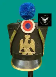 Best Army Hat -French Napoleonic Shako Helmet, BLACK SHAKO HELMET , Valentine D