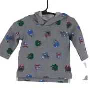 Carter's Baby boys Gray pull over hooded sweatshirt 3M (NWT)