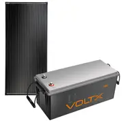 VoltX 12V 300Ah Lithium Battery with 200W Fixed Solar Panel