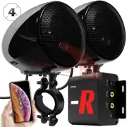 100W Amp Waterproof Bluetooth Motorcycle ATV Stereo Speakers System Audio Radio