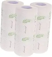 LOEFLIFA 3 Rolls Oil Absorbing Kitchen Cleaning Paper Wipes and Stylish Printed Design for Range Hoods Tiles and Counters Bulk Paper Towels for Easy Cleanup