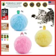 Chirping Cat Kicker Toys with SilverVine Catnip - 3 Plush Balls for Playful Cats