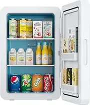 Advwin Portable 22L Mini Fridge for Car & Bedroom, Compact Mini Refrigerator Personal Small Fridge Cooler, with 12 V and AC Cords, White