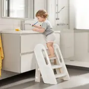 Advwin Foldable Kids Step Stool Toddler Potty Toilet Training Stool Kitchen Standing Tower with Adjustable Pedal