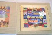 Kitchen Ceramic Trivet Lodge Mountains Canoe Cabin Wood Frame Artist J. Brinley