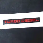 1PC Red Matte Black TURBO DIESEL Metal Badge Emblem Decal Sticker 3D Luxury Type (for: Porsche)