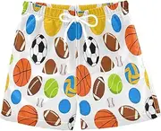 [RPLIFE] Boy Swim Trunks, Baby Boys Swim Trunks 2t, Cute Sports Balls White