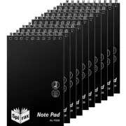 NEW Spirax P56 Notebook Spiral Bound Top Opening 300Page 200x127mm Black 10 Pack