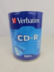 100 VERBATIM 96524 Blank 52X CD-R CDR Logo Branded 700MB Media Disc