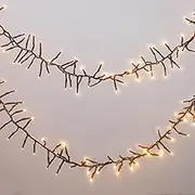 Lexi Lighting 500 LED Connectable Cluster String Lights, Warm White, 6.5M Light Length, Black Cable, 8 Functions Mode, Memory Hold, Indoor and Outdoor Use, Dazzling Ambiance for Any Occasion