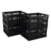 Collapsible Milk Crates, 15 L Collapsible Storage Bins, Plastic Stackable Uti...
