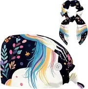 [YTYVAGT] Scrub Caps Women,Scrub Hats Suitable for Women,Animal Unicorn and Floral