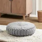 Loretta Chenille round Floor Pillow Meditation Cushion, Soft Color & Natural Lus