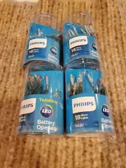 Lot 4 Philips LED Twinkling Battery Operated 18 Micro Lights Multi Colored
