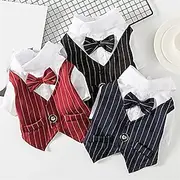 Dog Tuxedo Dog Suit, Dogs Tuxedo Wedding Party Suit, Dog Prince Wedding Bow Tie Shirt Formal Dog Wedding Attire for Small and Medium Dogs