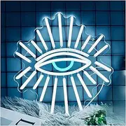 Hanging Art Neon Signs Evil Eyes Neon Sign for Wall Decoration LED Light Brightness Adjustable USB Powered for Game Room Bedroom Men's Cave 30cm×33cm