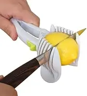 Leona Co Tomato Slicer Lemon Cutter Multipurpose Handheld Round Fruit Tongs Onion Holder Easy Slicing Kiwi Fruits & Vegetable Tools Kitchen Cutting Aid Gadgets Tool