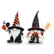 Christmas Couple Gnome with Long Hat Faceless for with Broom Decor