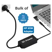Bulk of 2x Genuine HP 45W AC Power Adapter 19.5V (2.31A) Blue Tip 4.5mm x 3.0mm + USB-C Adapter - Ex-leased/Used