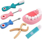 Toys for Children Girl Boy Kids Pretend Play Wood Doctor Toys Red Medical Kit Dentist Medicine Box Sets Cloth Bag Packing Games|Doctor Toys| |