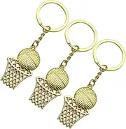 Parliky Basketball Keychain Creative Stainless Steel Pendant with Net Frame Design for Bags Back Cars Unique present for Sports Enthusiasts Golden