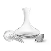 Final Touch Twister Double Wall Glass Decanter Red Wine Aerator Set w/SS Filter