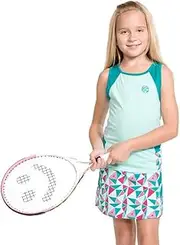 [Street Tennis Club] Girls Tennis and Golf Tank and Skirt Set with Built in Shorts - Blue - Small/6