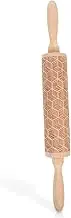 TOPPERFUN Dough Rolling Stick Nonstick Pastry Roller with Mesh Texture Convenient for Baking Cookies and Pastries for Savory and Sweet Doughs