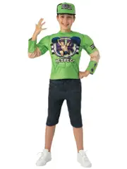 Hobbypos John Cena Deluxe Wrestler King of WWE Sport Child Boys Costume Top & Hat